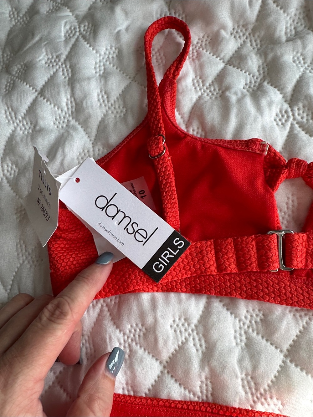 Girls Red Textured Bikini Set - Tilly's - Picture 4 of 4